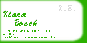 klara bosch business card